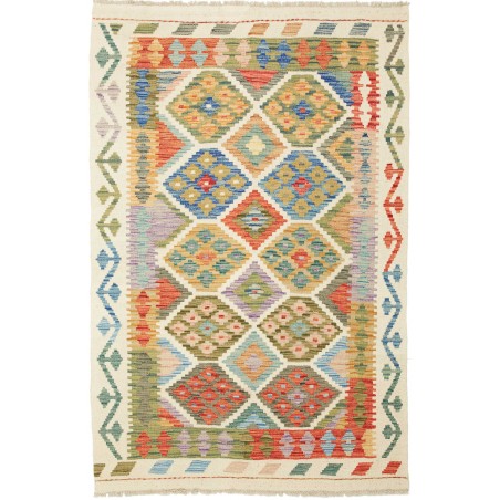 Tappeto Kilim Afghanistan marrone arancione 102x154