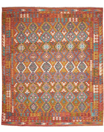 Tappeto Kilim Afghanistan rosso arancione 256x294