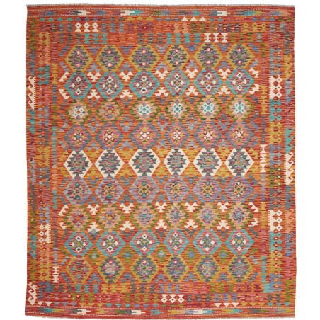 Tappeto Kilim Afghanistan rosso arancione 256x294