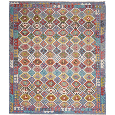 Tappeto Kilim Afghanistan bianco marrone 256x299