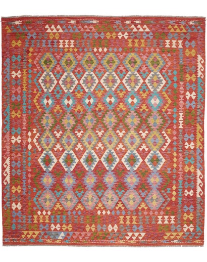 Tappeto Kilim Afghanistan rosso marrone 257x294