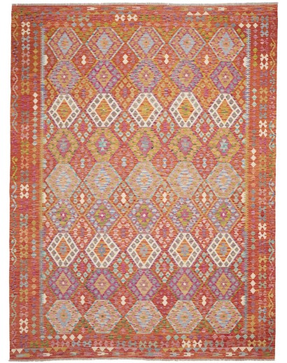 Tappeto Kilim Afghanistan marrone bianco 262x352