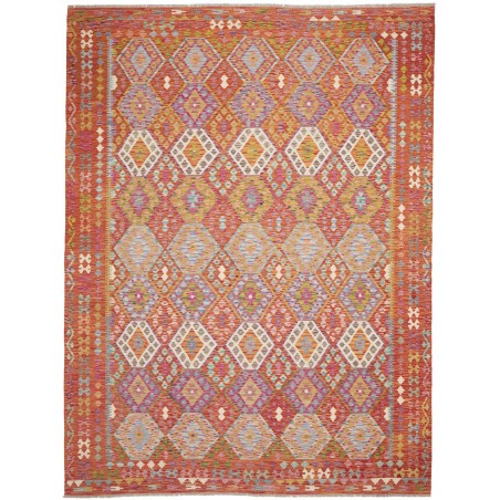 Tappeto Kilim Afghanistan marrone bianco 262x352