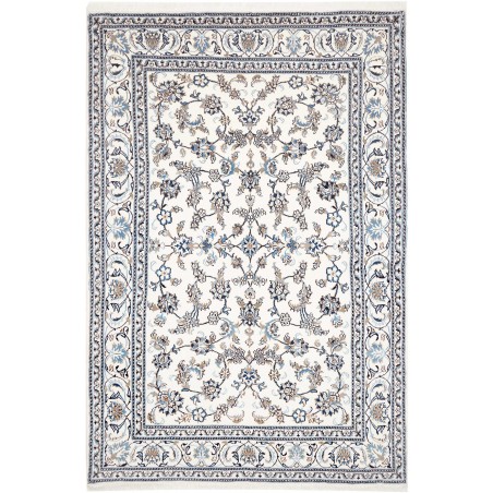 Tappeto Nain Kashmar Persia bianco grigio 201x297