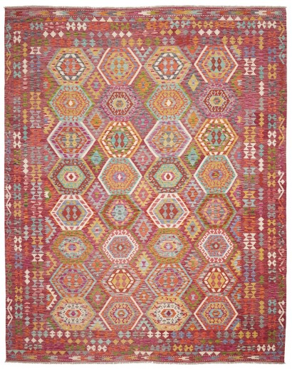 Tappeto Kilim Afghanistan rosso bianco 309x384