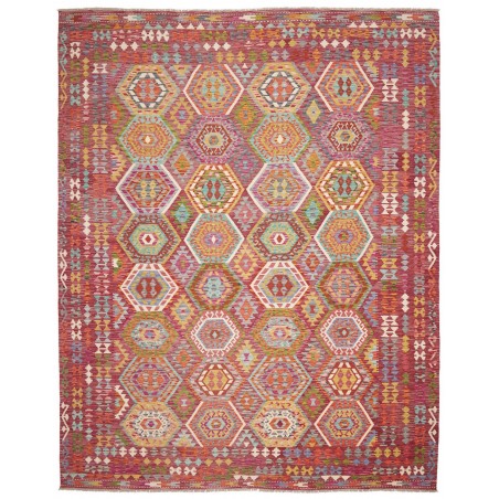 Tappeto Kilim Afghanistan rosso bianco 309x384