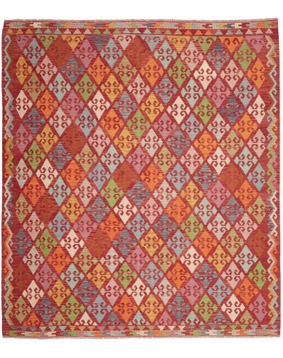 Tappeto Kilim Afghanistan rosso marrone 258x292