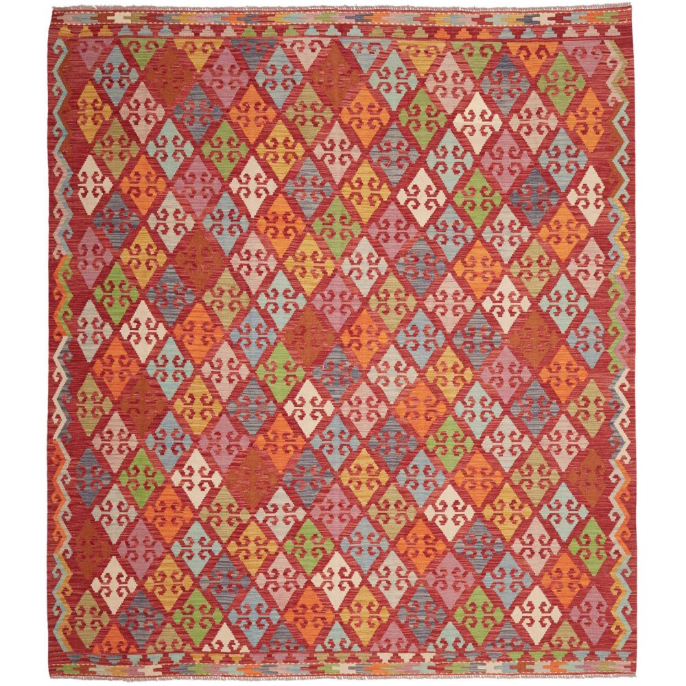 Tappeto Kilim Afghanistan rosso marrone 258x292
