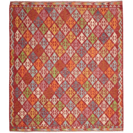 Tappeto Kilim Afghanistan rosso marrone 258x292