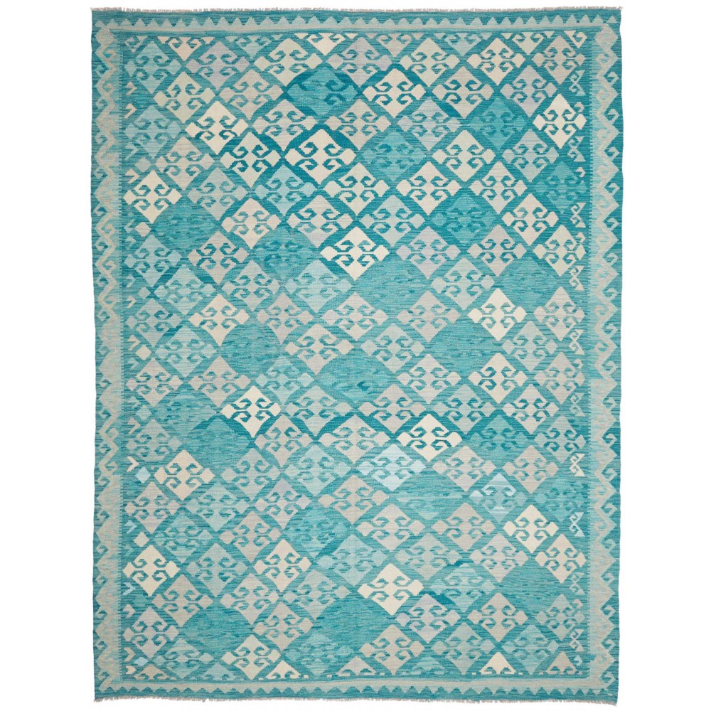 Tappeto Kilim Afghanistan verde azzurro 250x342