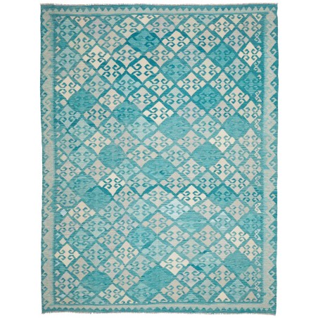 Tappeto Kilim Afghanistan verde azzurro 250x342