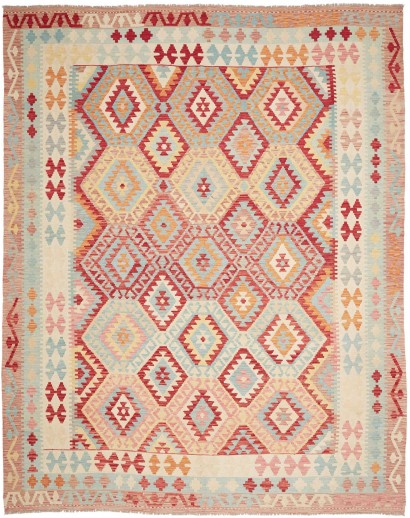 Tappeto Kilim Afghanistan beige rosso 263x335