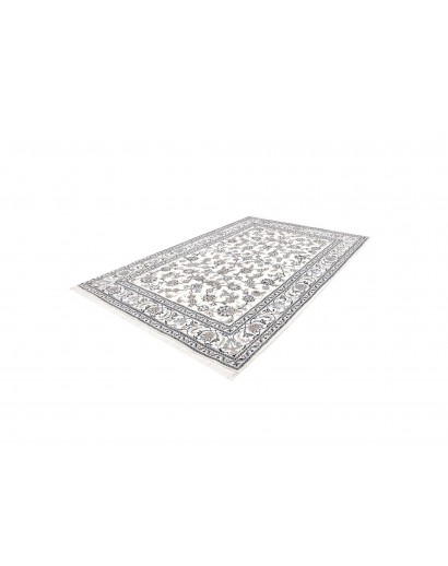 Tappeto Nain Kashmar Persia bianco grigio 201x297