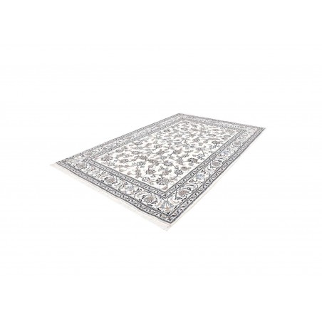 Tappeto Nain Kashmar Persia bianco grigio 201x297