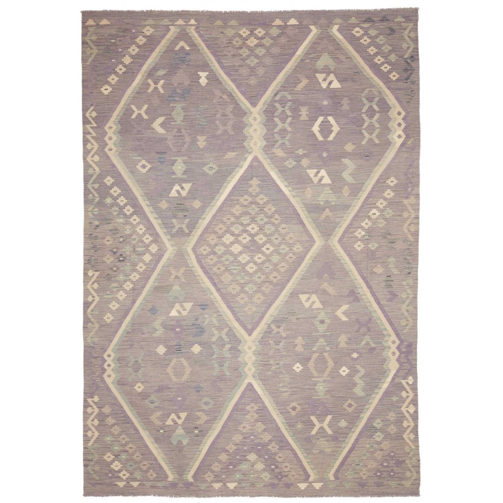 Tappeto Kilim Afghanistan azzurro marrone 241x353