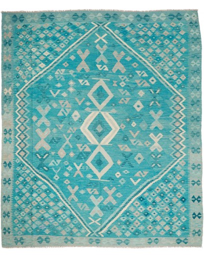Tappeto Kilim Afghanistan blu azzurro 252x297