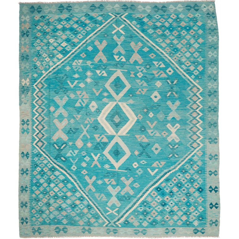 Tappeto Kilim Afghanistan blu azzurro 252x297