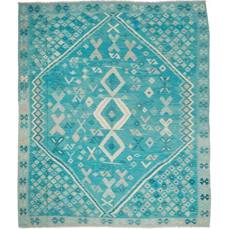Tappeto Kilim Afghanistan blu azzurro 252x297