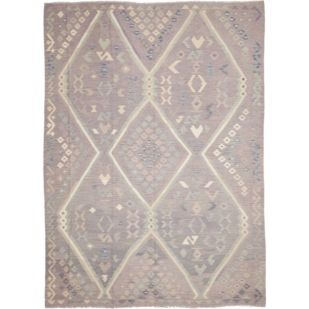 Tappeto Kilim Afghanistan azzurro bianco 249x339