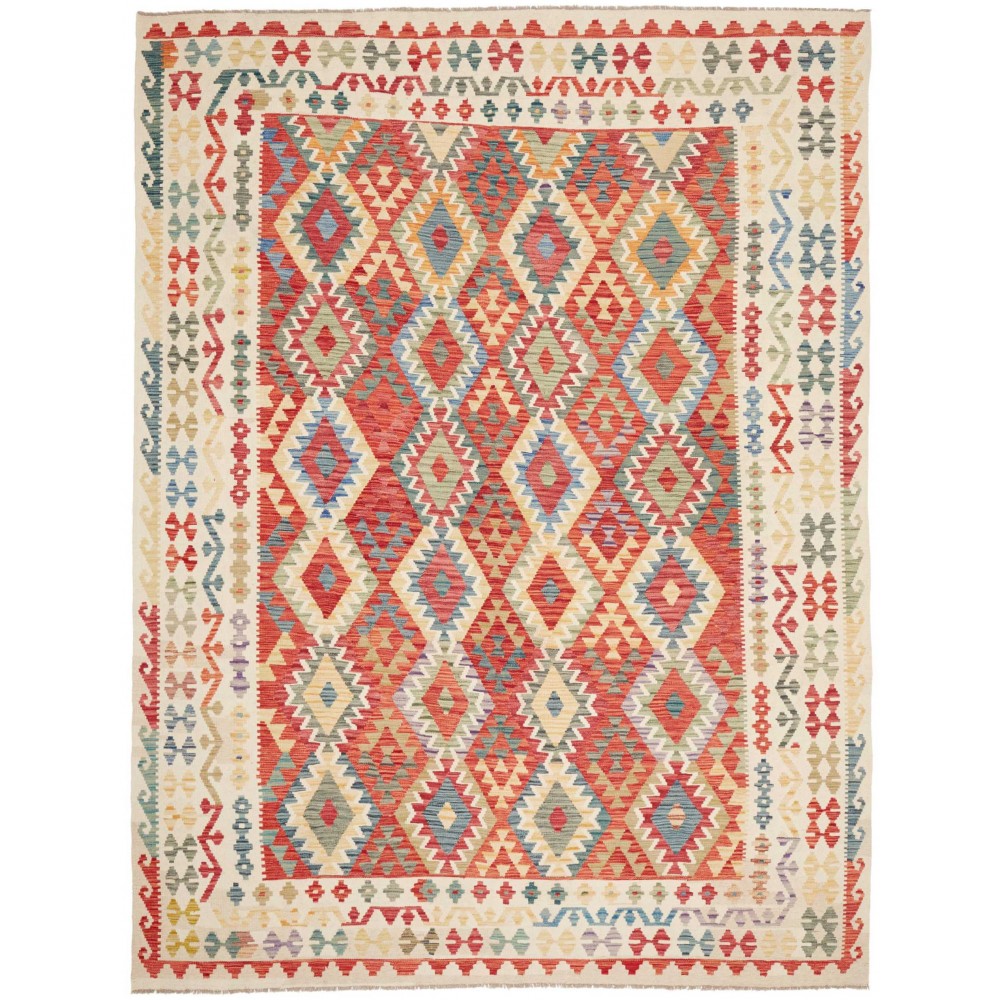 Tappeto Kilim Afghanistan marrone rosso 262x338