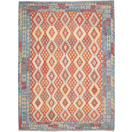 Tappeto Kilim Afghanistan marrone azzurro 255x343