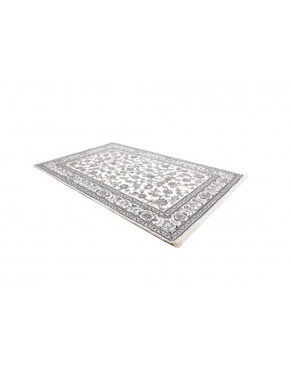 Tappeto Nain Kashmar Persia bianco grigio 201x297