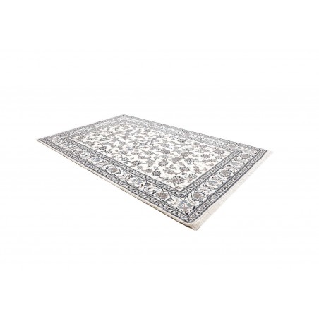 Tappeto Nain Kashmar Persia bianco grigio 201x297