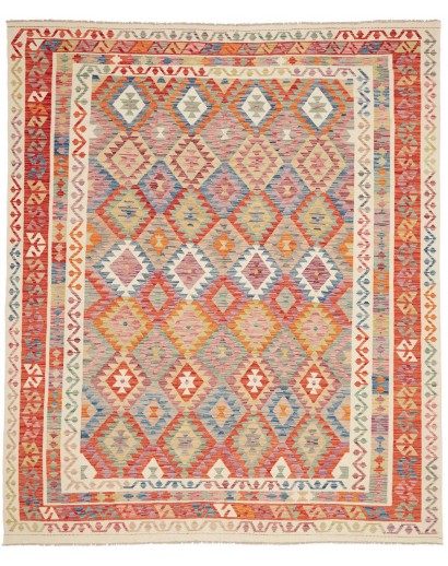 Tappeto Kilim Afghanistan marrone azzurro 244x290