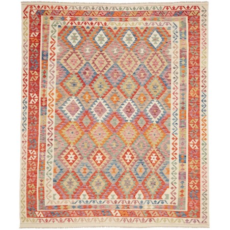 Tappeto Kilim Afghanistan marrone azzurro 244x290