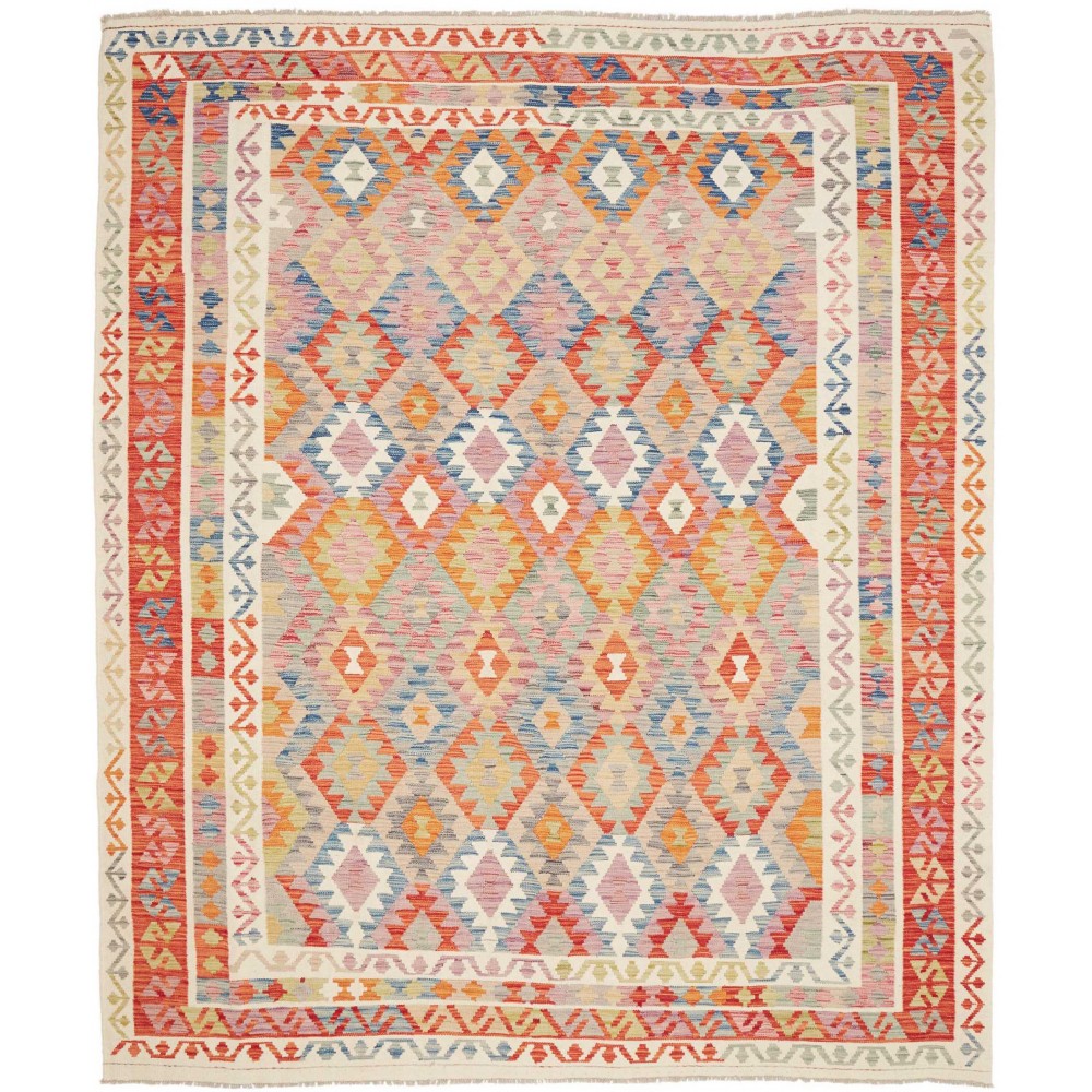 Tappeto Kilim Afghanistan beige arancione 246x291