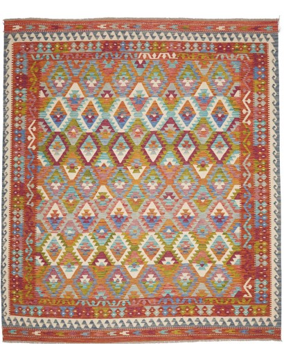 Tappeto Kilim Afghanistan bianco marrone 261x295
