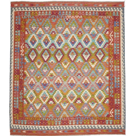 Tappeto Kilim Afghanistan bianco marrone 261x295
