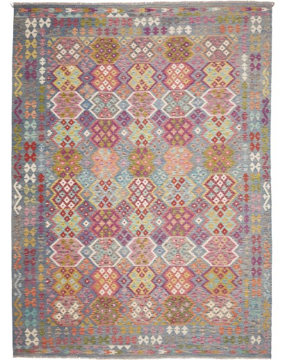 Tappeto Kilim Afghanistan marrone bianco 264x360