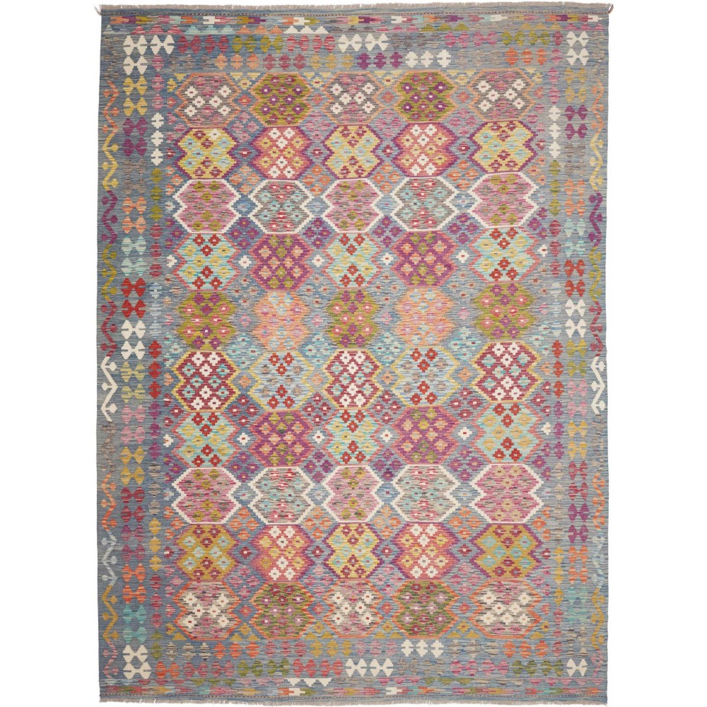 Tappeto Kilim Afghanistan marrone bianco 264x360