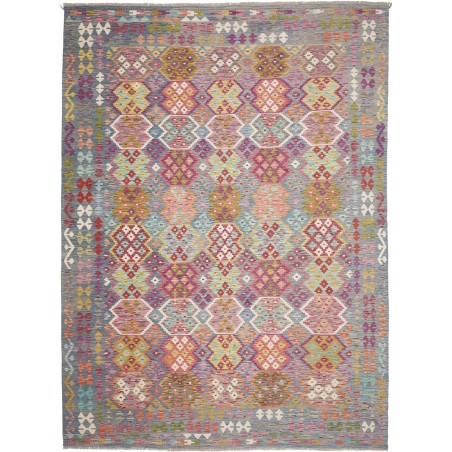 Tappeto Kilim Afghanistan marrone bianco 264x360
