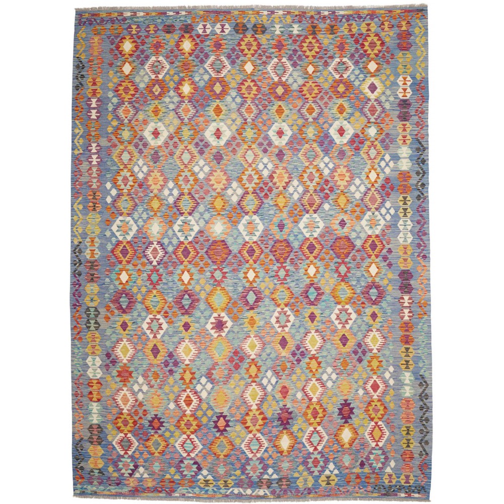 Tappeto Kilim Afghanistan marrone bianco 267x359