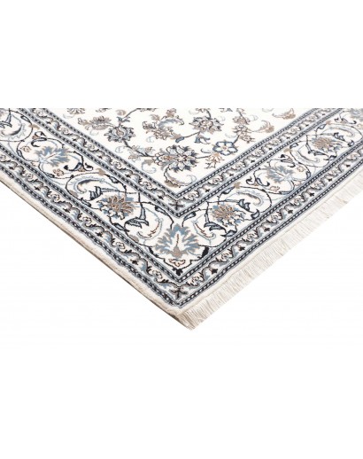 Tappeto Nain Kashmar Persia bianco grigio 201x297