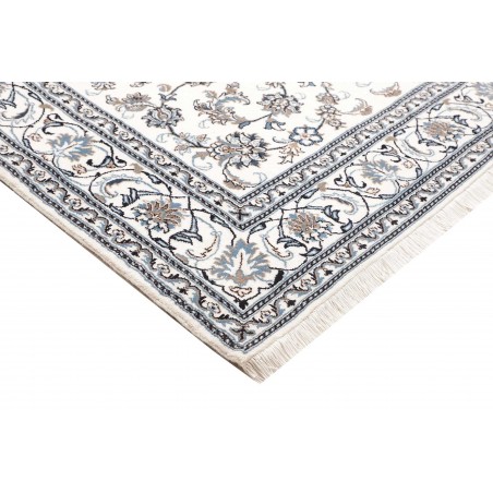 Tappeto Nain Kashmar Persia bianco grigio 201x297
