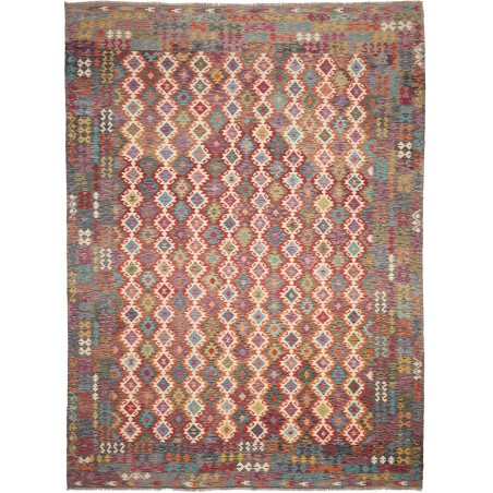 Tappeto Kilim Afghanistan bianco giallo 303x408