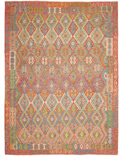 Tappeto Kilim Afghanistan marrone grigio 257x346