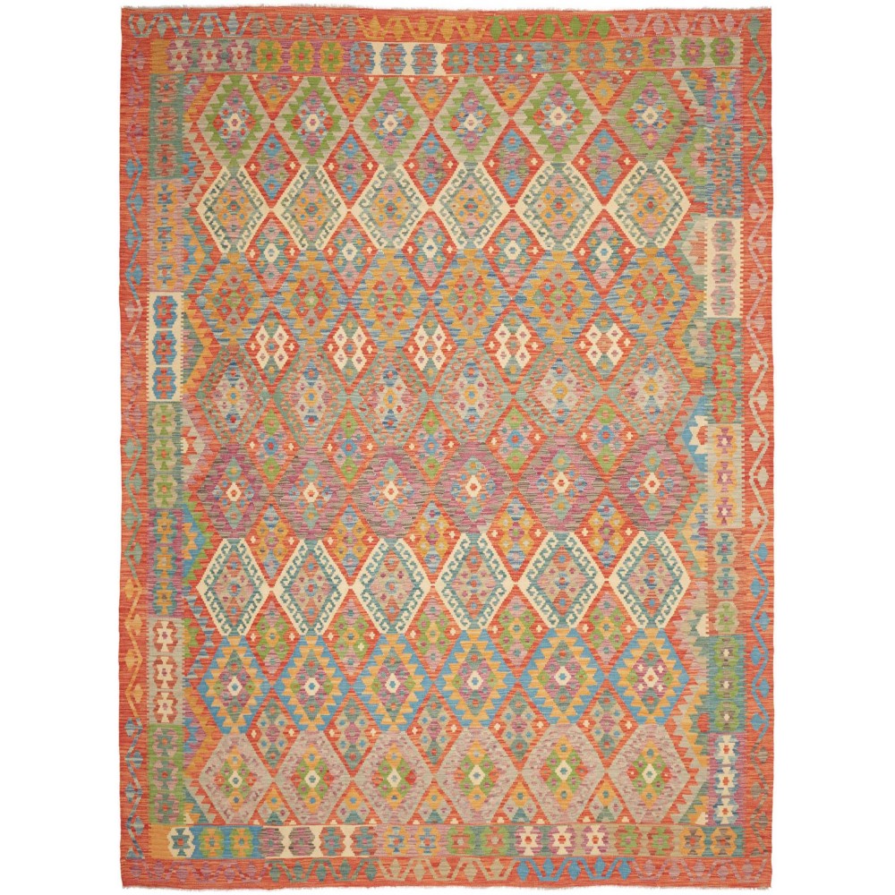 Tappeto Kilim Afghanistan marrone grigio 257x346