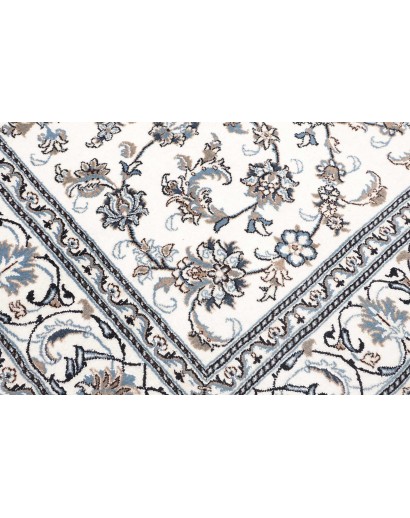 Tappeto Nain Kashmar Persia bianco grigio 201x297