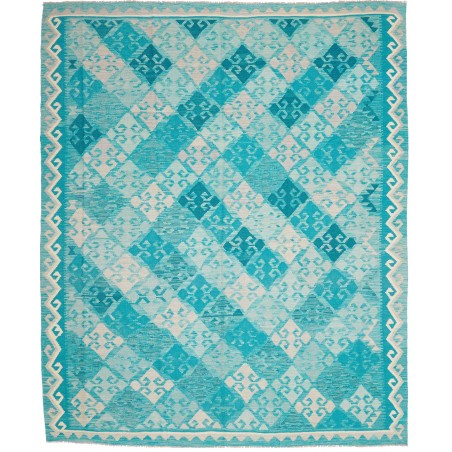 Tappeto Kilim Afghanistan azzurro verde 242x297