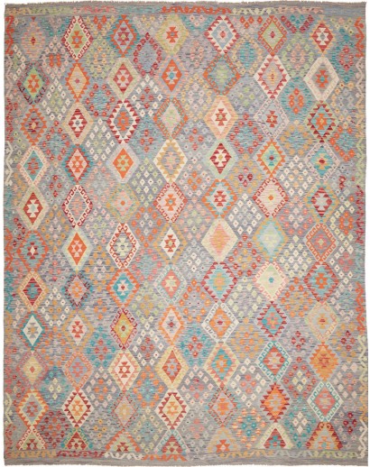 Tappeto Kilim Afghanistan marrone rosso 318x395