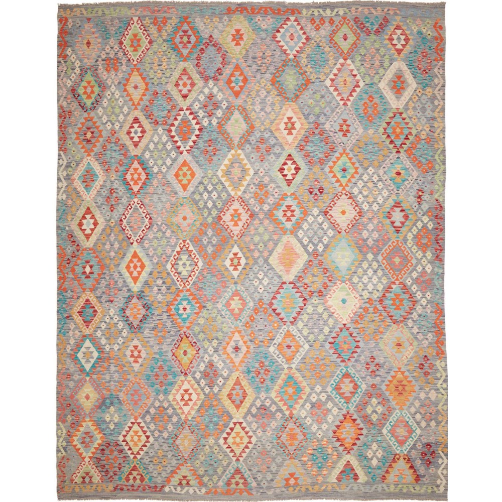 Tappeto Kilim Afghanistan marrone rosso 318x395