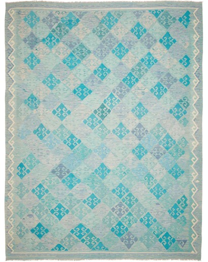 Tappeto Kilim Afghanistan beige azzurro 305x399