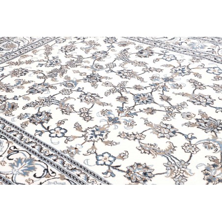 Tappeto Nain Kashmar Persia bianco grigio 201x297