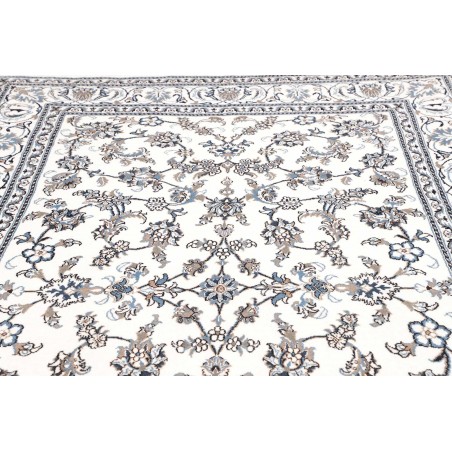 Tappeto Nain Kashmar Persia bianco grigio 201x297
