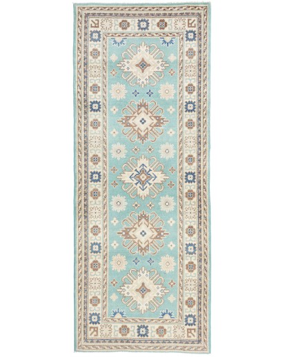 Tappeto Kazak Afghanistan beige azzurro 79x201