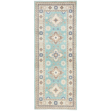 Tappeto Kazak Afghanistan beige azzurro 79x201